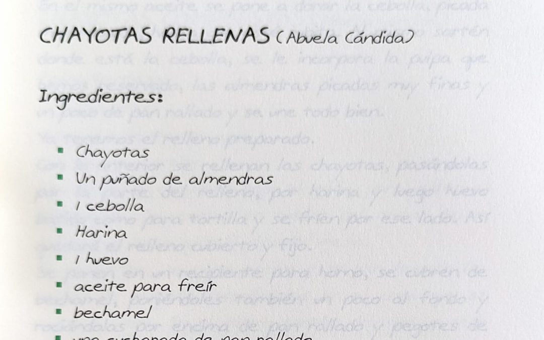 Chayotas rellenas de la abuela Cándida